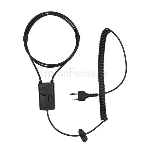 Micro oreillette avec PTT et pince cravate - Talkie-walkie